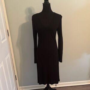 Banana Republic Black Long Sleeve V neck dress